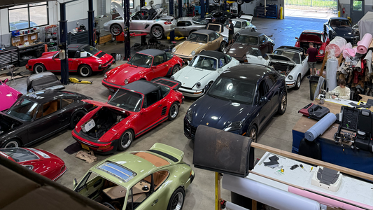 View of Sonderwerks air-cooled Porsche shop